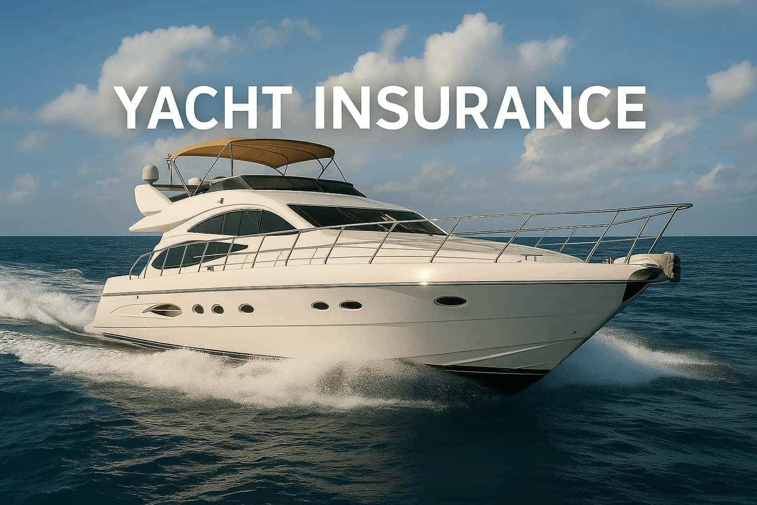 Luxury yacht on the ocean promoting yacht insurance coverage